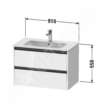 Duravit Ketho.2 - Meuble-vasque, 550x810x480 mm, 2 tiroirs, blanc mat K25263018180000