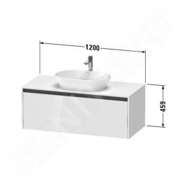 Duravit Ketho.2 - Meuble sous lavabo 459x1200x550 mm, 1 tiroir, blanc brillant K24887022220000
