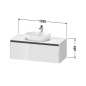 Duravit Ketho.2 - Meuble de lavabo avec découpe 459x1200x550 mm, 1 tiroirs, blanc mat K24887018180000 Duravit Ketho.2 - Meuble de lavabo avec découpe 459x1200x550 mm, 1 tiroirs, blanc mat K24887018180000