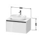 Duravit Ketho.2 - Meuble de lavabo avec découpe 459x800x550 mm, 1 tiroirs, graphite mat K24885049490000