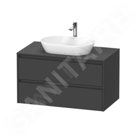 Duravit Ketho.2 - Meuble de lavabo avec découpe 568x1000x550 mm, 2 tiroirs, graphite mat K24896049490000