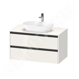 Duravit Ketho.2 - Meuble de lavabo avec découpe 568x1000x550 mm, 2 tiroirs, blanc brillant K24896022220000