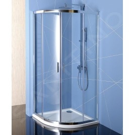 Polysan Easy Line - Cabine de douche quart de cercle, 900 x 900 mm, aluminium poli/verre clair EL2615