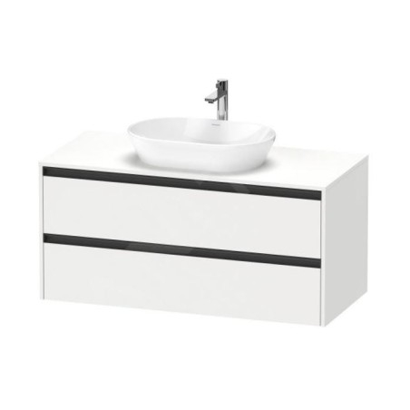 Duravit Ketho.2 - Meuble de lavabo avec découpe 568x1200x550 mm, 2 tiroirs, blanc mat K24897018180000