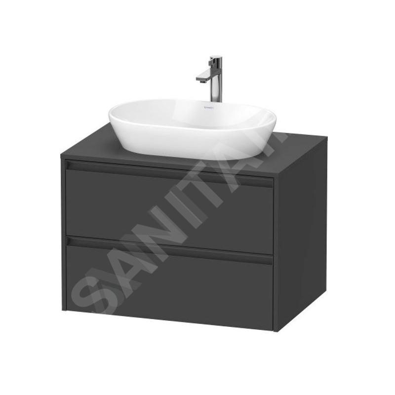 Duravit Ketho.2 - Meuble de lavabo avec découpe 568x800x550 mm, 2 tiroirs, graphite mat K24895049490000