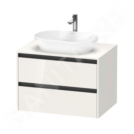 Duravit Ketho.2 - Meuble de lavabo avec découpe 568x800x550 mm, 2 tiroirs, blanc brillant K24895022220000