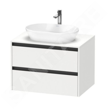 Duravit Ketho.2 - Meuble de lavabo avec découpe 568x800x550 mm, 2 tiroirs, blanc mat K24895018180000