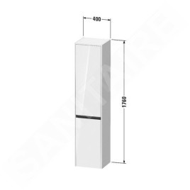 Duravit Ketho.2 - Armoire haute 1760x400x360 mm, 2 portes, charnières à droite, blanc mat K21329R22220000