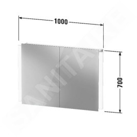 Duravit Ketho.2 - Armoire de toilette avec éclairage LED, 700x1000x157 mm, 2 portes K27137000001000
