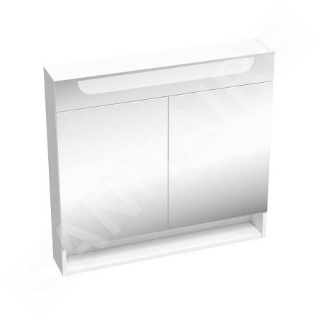 Ravak Classic II - Armoire de toilette avec éclairage LED, 800x140x760 mm, 2 portes, blanc brillant X000001471