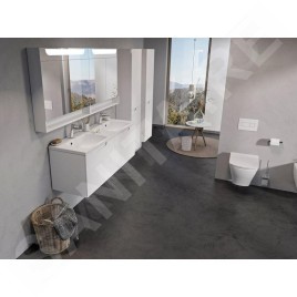 Ravak Classic II - Armoire de toilette avec éclairage LED, 800x140x760 mm, 2 portes, blanc brillant X000001471