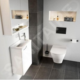 Ravak Classic II - Armoire avec miroir et éclairage LED, 600x140x760 mm, 2 portes, blanc brillant X000001469