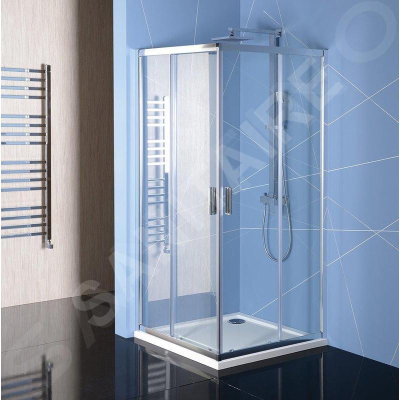 Polysan Easy Line - Paroi de douche 800 x 800 mm, aluminium/verre clair EL5215