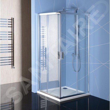 Polysan Easy Line - Paroi de douche 800 x 800 mm, aluminium/verre clair EL5215