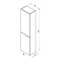 Ravak Classic II - Armoire haute, 1600x400x260 mm, 2 portes, charnières à gauche, blanc brillant X000001472