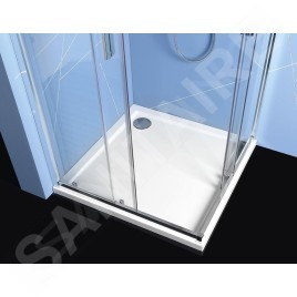Polysan Easy Line - Paroi de douche 800 x 800 mm, aluminium/verre clair EL5215