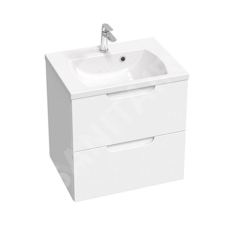 Ravak Classic II - Meuble lavabo 594x446x584 mm, 2 tiroirs, blanc brillant X000001476 Ravak Classic II - Meuble lavabo 594x446x584 mm, 2 tiroirs, blanc brillant X000001476