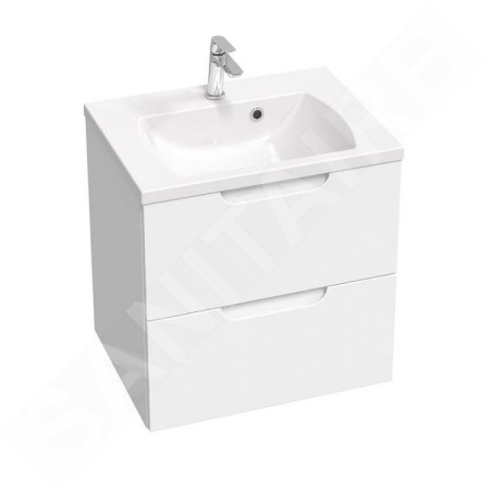 Ravak Classic II - Meuble lavabo 594x446x584 mm, 2 tiroirs, blanc brillant X000001476
