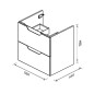 Ravak Classic II - Meuble lavabo 594x446x584 mm, 2 tiroirs, blanc brillant X000001476 Ravak Classic II - Meuble lavabo 594x446x584 mm, 2 tiroirs, blanc brillant X000001476