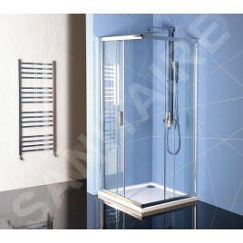 Polysan Easy Line - Paroi de douche 800 x 800 mm, aluminium/verre clair EL5215