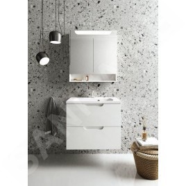 Ravak Classic II - Meuble lavabo 594x446x584 mm, 2 tiroirs, blanc brillant X000001476
