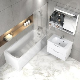 Ravak Classic II - Meuble lavabo 594x446x584 mm, 2 tiroirs, blanc brillant X000001476
