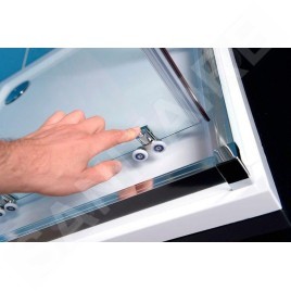 Polysan Easy Line - Paroi de douche 800 x 800 mm, aluminium/verre clair EL5215