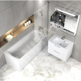 Ravak Classic II - Meuble lavabo 794x446x584 mm, 2 tiroirs, blanc brillant X000001480