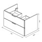 Ravak Rosa II - Meuble lavabo 756x484x470 mm, 2 tiroirs, blanc brillant X000001495 Ravak Rosa II - Meuble lavabo 756x484x470 mm, 2 tiroirs, blanc brillant X000001495