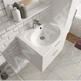 Ravak Rosa II - Meuble lavabo 756x484x470 mm, 2 tiroirs, blanc brillant X000001495