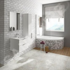 Ravak Rosa II - Meuble lavabo 756x484x470 mm, 2 tiroirs, blanc brillant X000001495