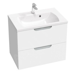 Ravak Classic II - Meuble lavabo 694x446x584 mm, 2 tiroirs, blanc/gris brillant X000001479