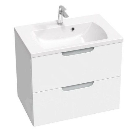 Ravak Classic II - Meuble lavabo 694x446x584 mm, 2 tiroirs, blanc/gris brillant X000001479
