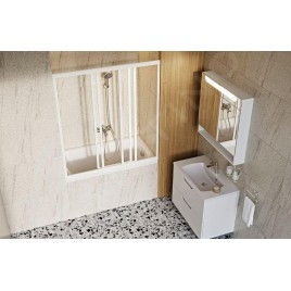 Ravak Classic II - Meuble lavabo 694x446x584 mm, 2 tiroirs, blanc/gris brillant X000001479