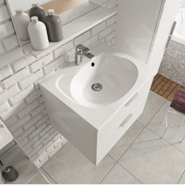 Ravak Rosa II - Meuble vasque 596x484x470 mm, 2 tiroirs, blanc brillant X000001494