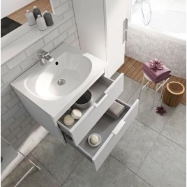 Ravak Rosa II - Meuble vasque 596x484x470 mm, 2 tiroirs, blanc brillant X000001494