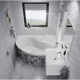 Ravak Rosa II - Meuble vasque 596x484x470 mm, 2 tiroirs, blanc brillant X000001494