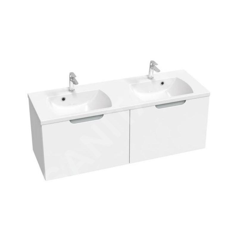 Ravak Classic II - Meuble lavabo 1294x446x470 mm, 2 tiroirs, blanc/gris brillant X000001483 Ravak Classic II - Meuble lavabo 1294x446x470 mm, 2 tiroirs, blanc/gris brillant X000001483