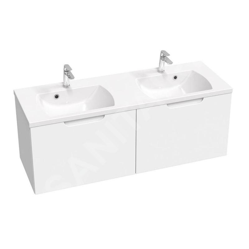 Ravak Classic II - Meuble lavabo 1294x446x470 mm, 2 tiroirs, blanc brillant X000001482 Ravak Classic II - Meuble lavabo 1294x446x470 mm, 2 tiroirs, blanc brillant X000001482