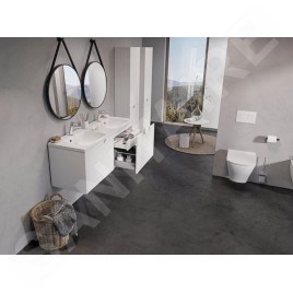 Ravak Classic II - Meuble lavabo 1294x446x470 mm, 2 tiroirs, blanc brillant X000001482
