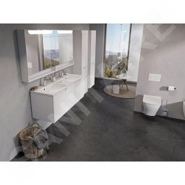 Ravak Classic II - Meuble lavabo 1294x446x470 mm, 2 tiroirs, blanc brillant X000001482