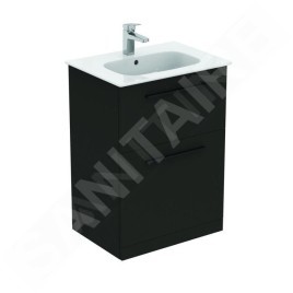 Ideal Standard i.Life A - Meuble de lavabo, 600x440x853 mm, 2 tiroirs, gris carbone mat T5273NV
