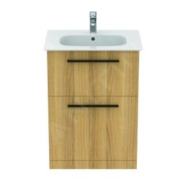 Ideal Standard i.Life A - Meuble de lavabo, 600x440x853 mm, 2 tiroirs, chêne naturel T5273NX