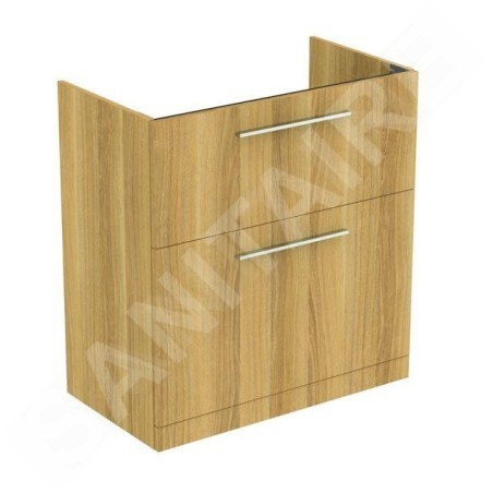 Ideal Standard i.Life A - Meuble de lavabo, 800x440x853 mm, 2 tiroirs, chêne naturel T5274NX