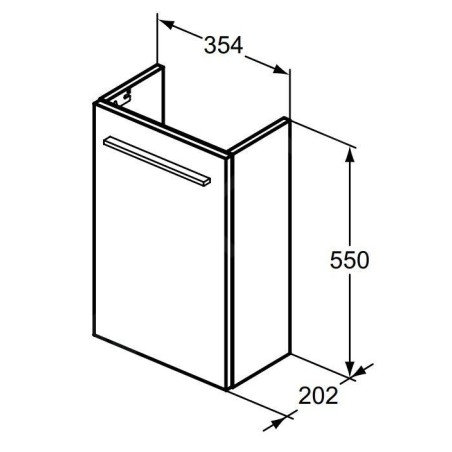 Ideal Standard i.Life S - Meuble de lavabo, 354x550x202 mm, 1 porte, blanc mat T5302DU