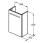 Ideal Standard i.Life S - Meuble de lavabo, 354x550x202 mm, 1 porte, gris carbone mat T5302NV Ideal Standard i.Life S - Meuble de lavabo, 354x550x202 mm, 1 porte, gris carbone mat T5302NV