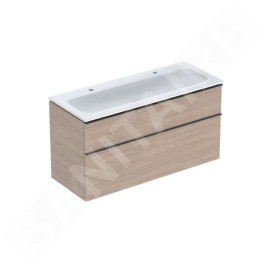 Geberit iCon - Meuble avec double lavabo, 118x48x63 cm, 2 tiroirs, chêne 502.338.JH.1