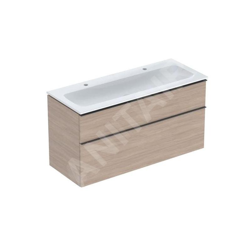 Geberit iCon - Meuble avec double lavabo, 118x48x63 cm, 2 tiroirs, chêne 502.338.JH.1 Geberit iCon - Meuble avec double lavabo, 118x48x63 cm, 2 tiroirs, chêne 502.338.JH.1