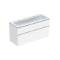 Geberit iCon - Meuble avec double lavabo, 118x48x63 cm, 2 tiroirs, KeraTect, blanc brillant 502.334.01.1