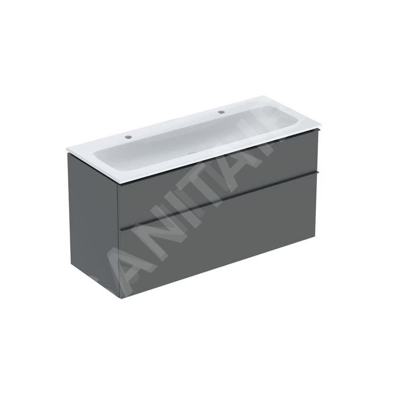 Geberit iCon - Meuble avec double lavabo, 118x48x63 cm, 2 tiroirs, lave 502.338.JK.1